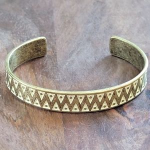 LOFT | BRASS W/CREAM ENAMEL CUFF BRACELET